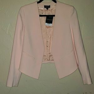 Topshop Pink Crop Blazer